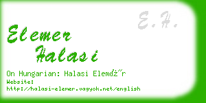 elemer halasi business card